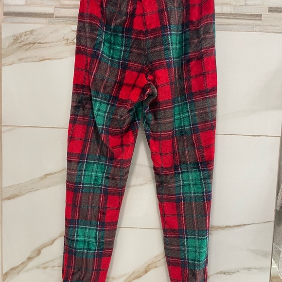 Joyspun Womens Plush Fleece Sleep Joggers Plaid Lounge Pants small Holliday wear - Picture 9 of 9